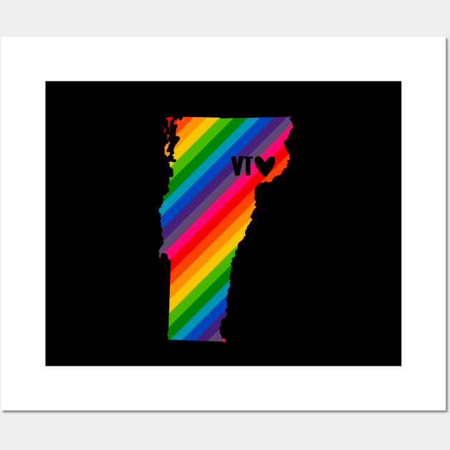 USA States: Vermont (rainbow) Wall Art by LetsOverThinkIt